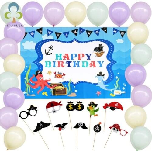 Happy Birthday Party Decoration Custom Background Balloon Photo Props Cartoon Animals Background Wall Love Party Baby Child DDJ