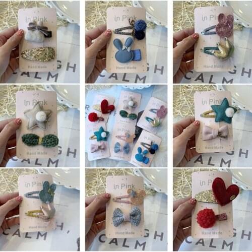 10set/lot Cartoon Crown Bow Girls Cute Hairpins Handmade Princess Barrettes Hair Clips Headbands Kids Hair Accessories