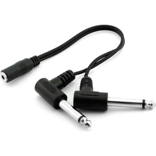 3.5mm (Mini) 1/8 TRS Stereo Female to 2 Dual 1/4 Inch 6.35mm Mono TS Male Y Splitter Cable 20cm/8inch