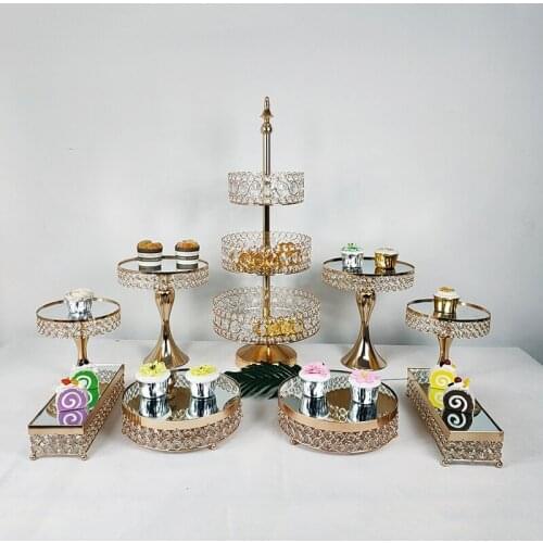 3 tiers gold cake cupcake trays birdcage wedding cake tools dessert table party supplier