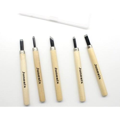 5pcs Set Rubber Stamp Engraving Knife Pen Artist Wood Crafts Fruit Carving Tool Blade Paper Cutting Cutter Office School Supply