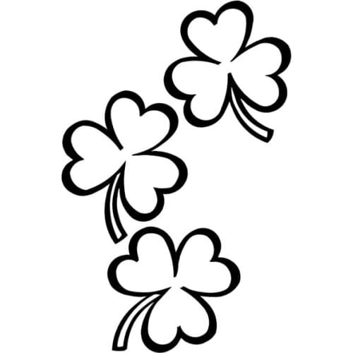 9.9*15.2CM Lucky Clover Car Sticker Reflective Vinyl Car Decorative Accessories Black/Silver C7-1213
