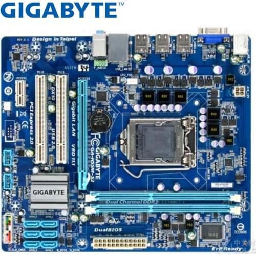 GIGABYTE GA-H55M-S2 Used Desktop Motherboard H55 Socket LGA 1156 i3 i5 i7 DDR3 8G Micro-ATX Original Mainboard H55M-S2 PC