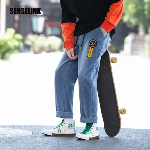 High Quality Classic Casual Fashion Trousers Korean Jeans Pants New 2021 Mens Spring Summer Loose Straight Denim Pants