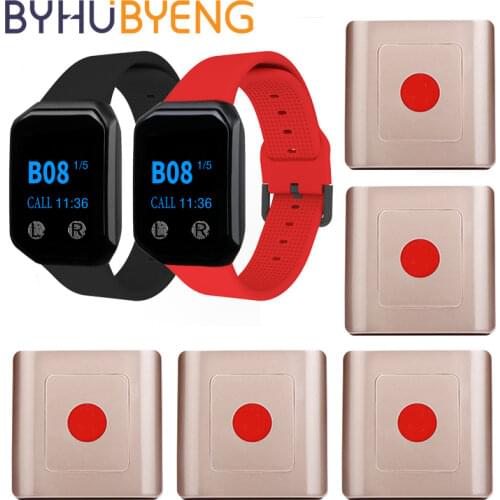 BYHUBYENG 433MHz Channel Watch Receivers Wireless Call System for Cafe Office Pager Restaurant Equipment