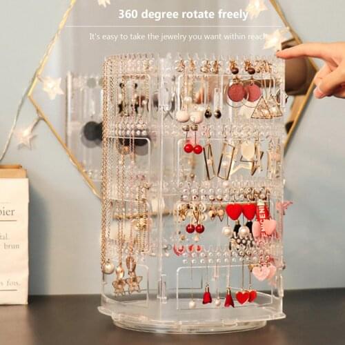 Earring Holder Jewelry Organizer Rotating Earring Organizer 4 Tier Earring Display Stand