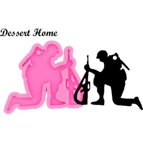 DY0153 UV Resin Silicone Fallen soldier Mold Epoxy Resin Molds For DIY Keychain Jewelry Making Tools Shining resin moldes