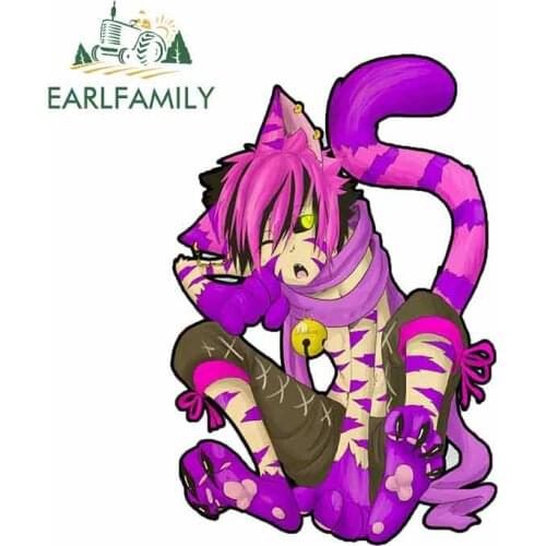 EARLFAMILY 13cm x 12.9cm Cat Alice Vinyl Car Stickers and Decals Anime Mange Waifu Titans Girl Cosplay Car Assessoires