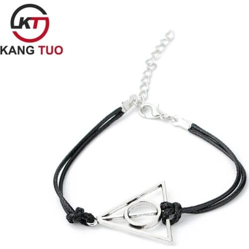 Movie Hp Deathly Hallows Bracelet Vintage Triangle Weaving Bracelet For Women&Men