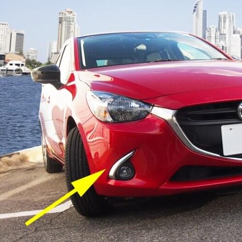 Chrome Front Fog Light Car Styling Cover For 2015 2016 2017 2018 Mazda2 Demio DJ DL Foglight Eyebrow Sedan Hatchback Accessories