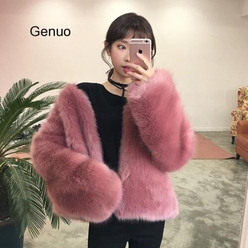Korean Imitation Faux Fox Fur Coat Autumn And Winter New Female Fashion Thick Warm Fur Short Faux Fur Loose Coat Faux Fur