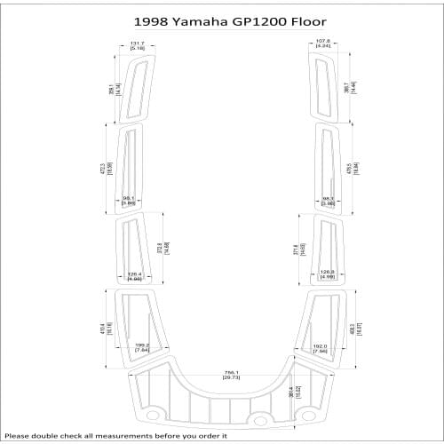 1998 Yamaha GP1200 Floor Pad Boat EVA Teak Decking 1/4" 6mm