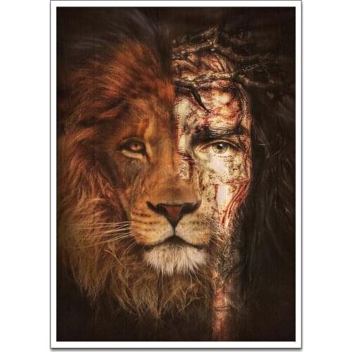 Classical Canvas Poster Jesus Lion of Judah Wall Art Painting Posters and Prints Nordic Wall Pictures for Home Decor No Frame