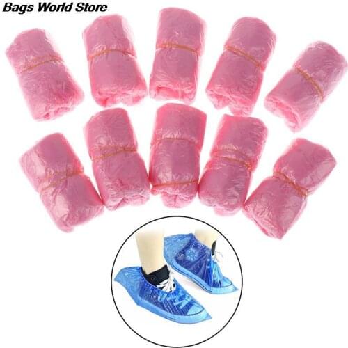 NEW 100pcs/lot Overshoes Shoe Care Kits Disposable Shoe Covers Plastic Rain Waterproof Overshoes Boot Covers