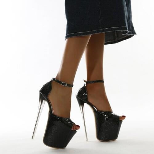 Femme Sexy Stripper Heels 19cm High Heels Women Platform Shoes Clear Heel Gladiator Heels Women Striptease Shoes Female Shoes