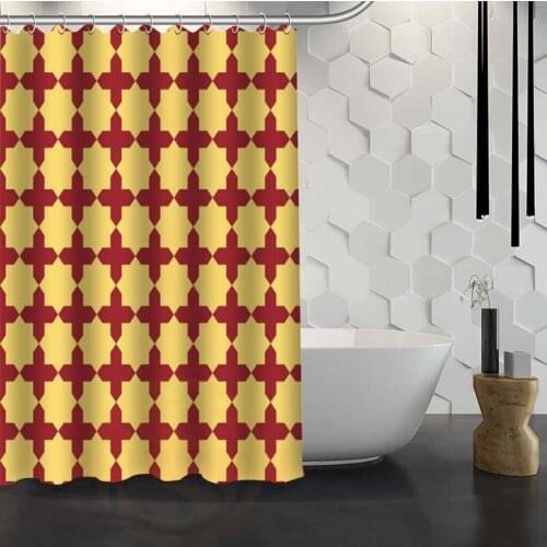 Custom Seamless Pattern Shower Curtain With Hooks Fabric Shower Curtain for Bathroom