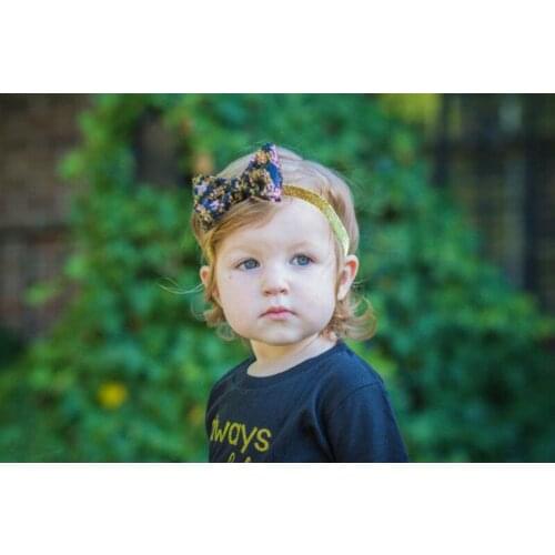 Baby Girls Bow Hair Band Newborn Kids Photography Accessories 2017 New Toddler Girl Sequins Headdress Children Elastic Headwear