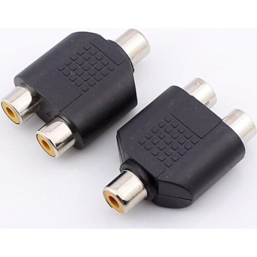 RCA Female to 2 connector Female RCA expansion connector RCA 3-way connector 5pcs/lot