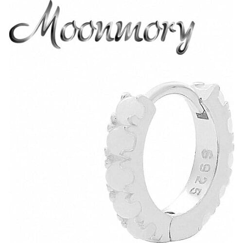 Moonmory 925 Sterling Silver Small Charm Opal Hoop Earring For Women 2020 NEW Romantic Circle Huggies Earring Brincos Jewelry