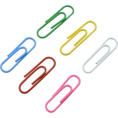 6PCS Mini Novelty Colorful Rainbow Color Paper Clips Metal Core Ticket Picture Envelope Holder Memo Bookmark Office School