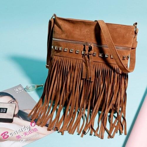 Women Pu Leather Bag Female Fashion Shoulder Bags Famous Brand Crossbody Bags Fringe Tassel Women Messenger Bags Herald