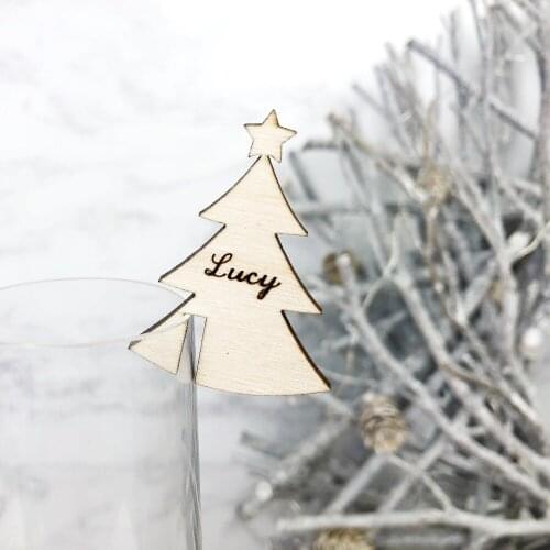 Christmas Tree Place Settings - Festive Table Decoration - Christmas Party - Dinner Party - Place Settings - Wine Charms - Place