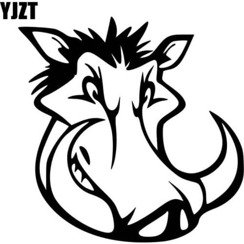 YJZT 12.7CM*12.7CM A Ferocious Wild Boar Quality Car Sticker Decal Vinyl Black Silver C13-000664