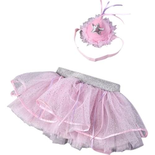 Baby Tutu Skirt Girl Fuffy Skirt Pink Color with a Headband suit for Birthday Photogrophy Dance Children clothing Kids Skirt