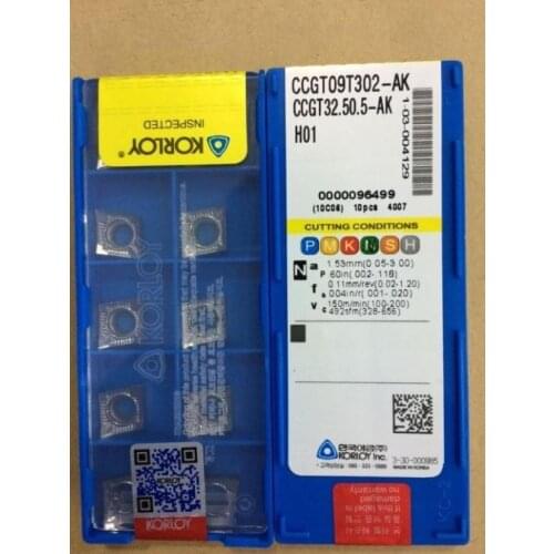 10PCS CCGT09T302-AK H01 Cemented carbide inserts Processing of aluminum CNC blade lathe tools