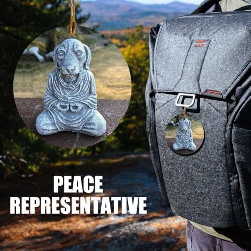 2 Styles Dog Statue Wooden Pendants Zen Yoga Relax Pose Buddha Meditation Figurine Print Ornaments