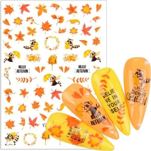 3D Nail Art Sticker Lavender Maple Leaf Decals New Years Designs Adhesive Snowflake Nail Tips Christma Paper Nail