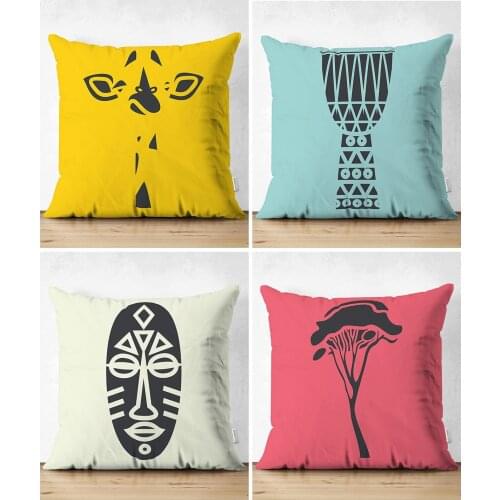 4'Lü Double-Sided Color On the Ground Onedraw Illustrative Modern Suede Cushion Pillow Decorate Case Set High Quality Stylish Home Garden Room Kitchen Gift Useful Decorative Colorful