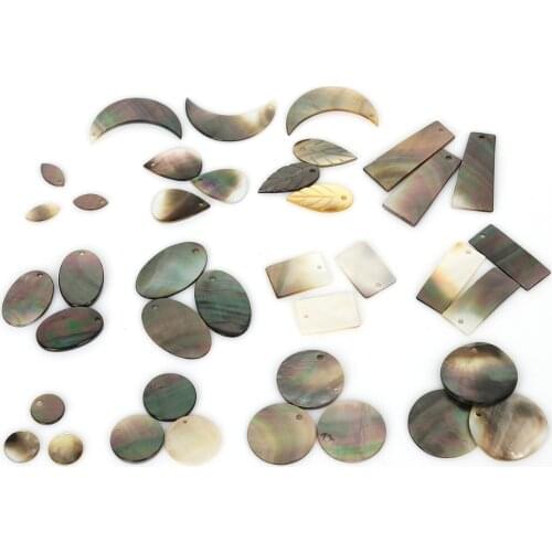 6PCS Multisize Natural Black Shell Charms Beads Handmade Jewelry Findings Accessories Wholesale