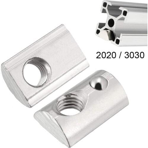 650 Pieces 3030 Series M8 Thread Half Round Elasticity Spring Nut Ball Nut for 30x30 Aluminum Extrusion Profile