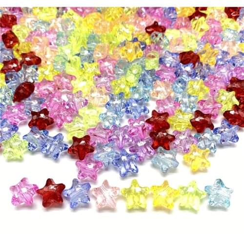 30pcs/lot 12mm Colourful Five Pointed star Acrylic Loose Spacer Beads for Jewelry Making DIY Bracelet Earrings Accessories