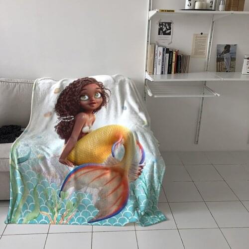 Bedroom Warm Blankets Mermaid Ocean Coral Shell Sofa Throw Blankets Childrens Baby Soft Blankets Airplane Portable Blanket