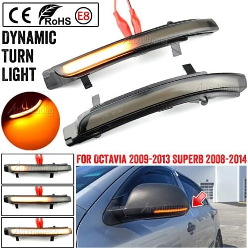 Dynamic Blinker LED Turn Signal Rline Mirror Light For Skoda Octavia 1Z3 1Z5 2009-2013 SUPERB 3T4 3T5 2008 2009-2013