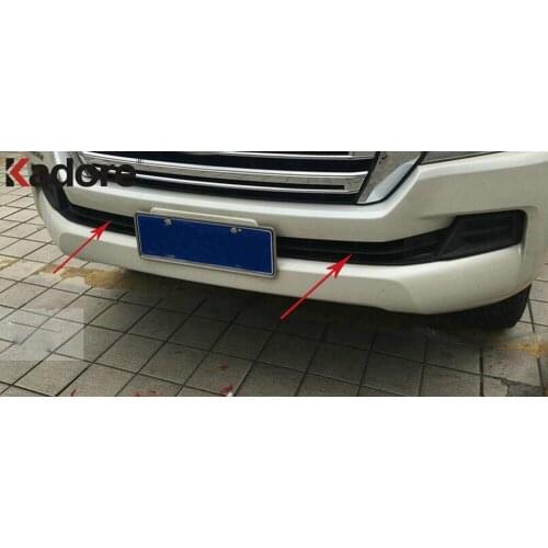 For Toyota Land Cruiser 2016 2017 2018 2019 2020 Steel Front Bottom Grille Grill Cover Trim Molding Strip Car Accessories 2pcs