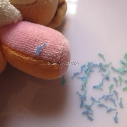 GD14-1 20g/bag Cute Blue AB Dolphin Nail Art Shinny Glitter Cute Decoration Nail Art Decoration