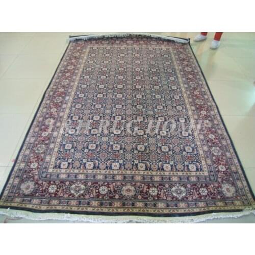 Free shipping 6'X9' 200Line Hand-knotted Persian Rug, Wool and Silk Persian Carpet, multi-color yarns