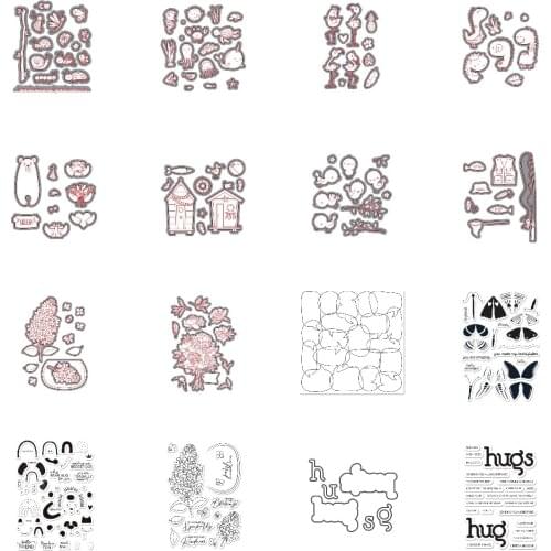 Tree Flower Butterfly Metal Cutting Dies & Stamps Scrapbook Dariy Decoration Stencil Embossing Template DIY Greeting Card