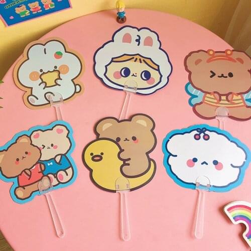 2021 new cartoon cute fan summer children student fan plastic fan fan portable fan PP material hand fan durable household