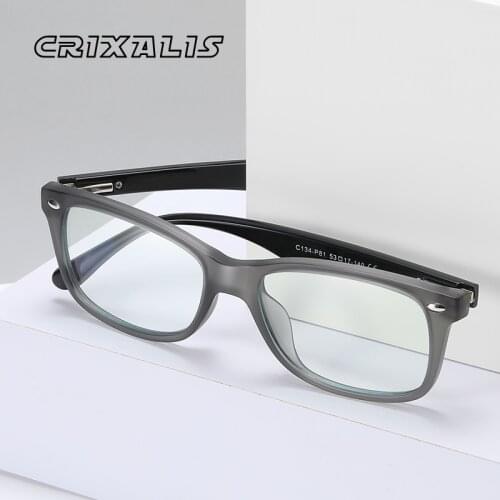 CRIXALIS Business Rectangle Computer Glasses Unisex Flexible Optics Frame Blue Light Blocking Glasses Men Women UV400