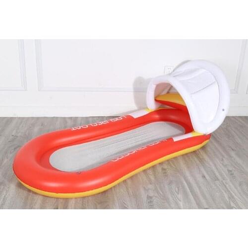 Wholesale 160*90cm Inflatable Air mattresses Floating row Water lounge with sunshade