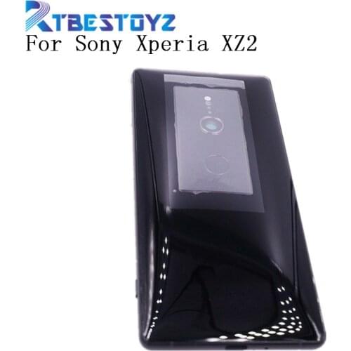 Original For Sony Xperia XZ2 H8216 H8266 H8276 H8296 Back Battery Glass Cover Rear Door Housing Case With Camera Lens And Logo