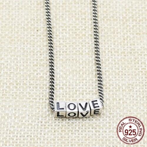 100% S925 sterling silver necklace personality fashion classic punk jewelry letter shape to send a gift for a lover 2018 hot