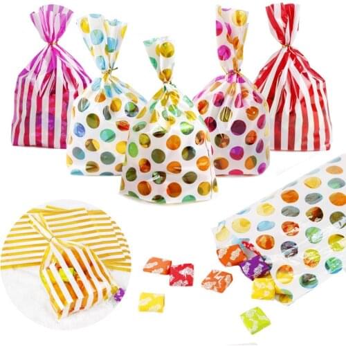 PATIMATE Kraft Paper Bags Candy Bag Wedding Cookie Bag Plastic Gift Bag Box Birthday Party Favors Gift Packaging Bags