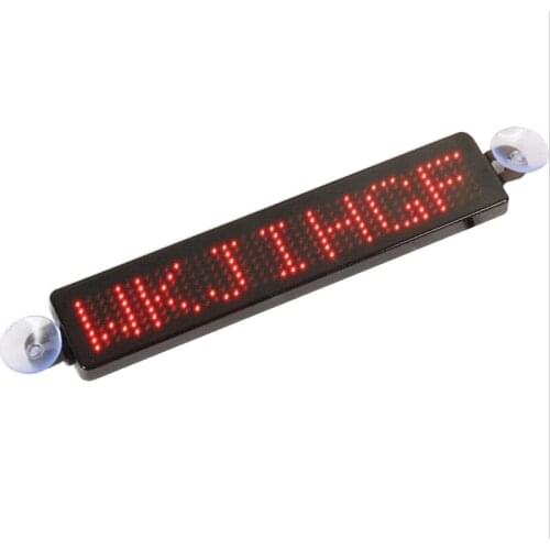 Car Rear Window Message Sign Scrolling Display Board LED Programmable with Remote for Cars/motorcycle/bicycle/vehicle, Red