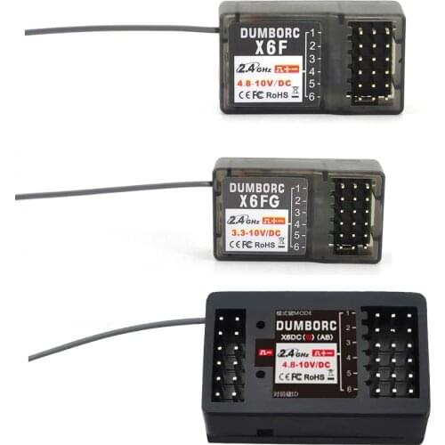 DUMBORC X6F X6FG X6DC X6DCG X6YC X6YCG 2.4G Radio Control System Receiver with Gyro For RC X4 X5 X6 Transmitter RC Car boat Tank
