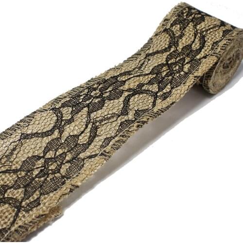 50mm Wide Natural Jute Burlap Lace Ribbon Tape Rustic Weddings Belting Strap Floristry Bouquet Accessories